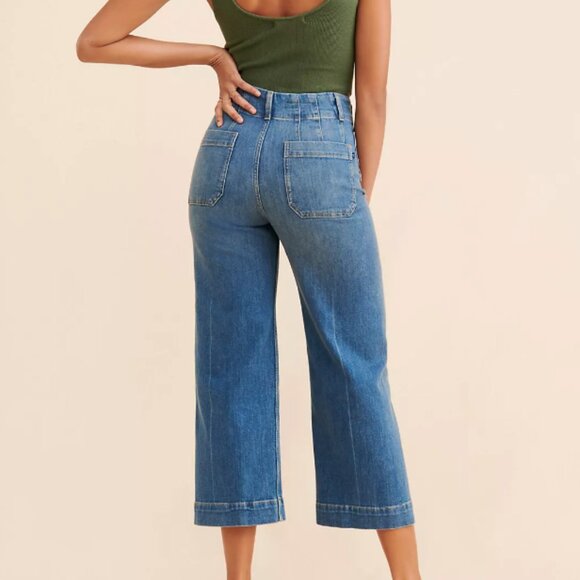 Anthropologie Pilcro The Skipper wide leg crop jeans 27 - Picture 4 of 9